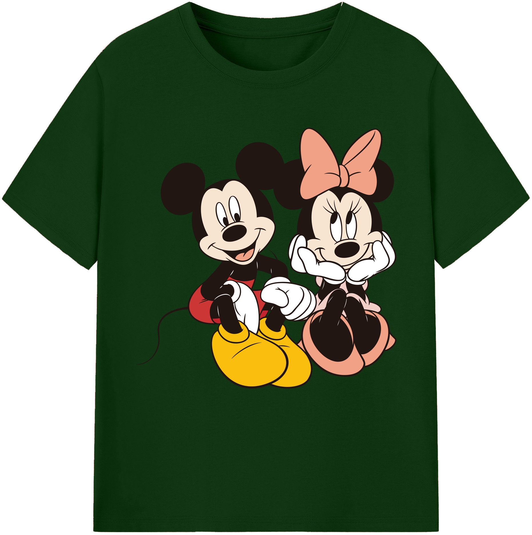 （画像用） ミッキーマウス Mickey Mouse 綿100％半袖Tシャツ（フロントプリント）